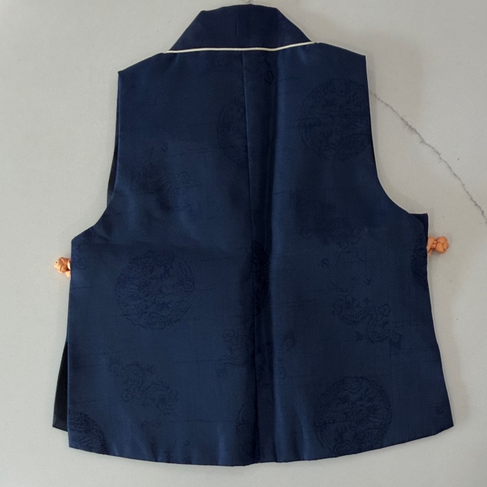 Traditional boys Hanbok yellow and Navy - Picture 13 of 16